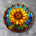 Sunflower Circular Glass Suncatcher Worktop Saver